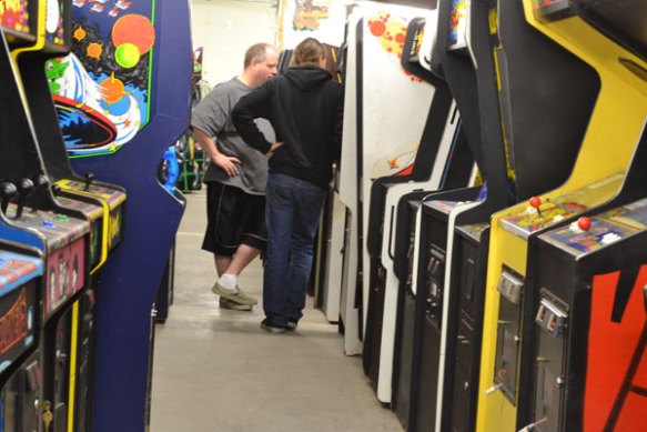 wade and ed  in an arcade row